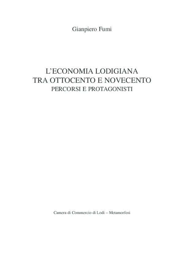 L'economia lodigiana tra Ottocento e Novecento